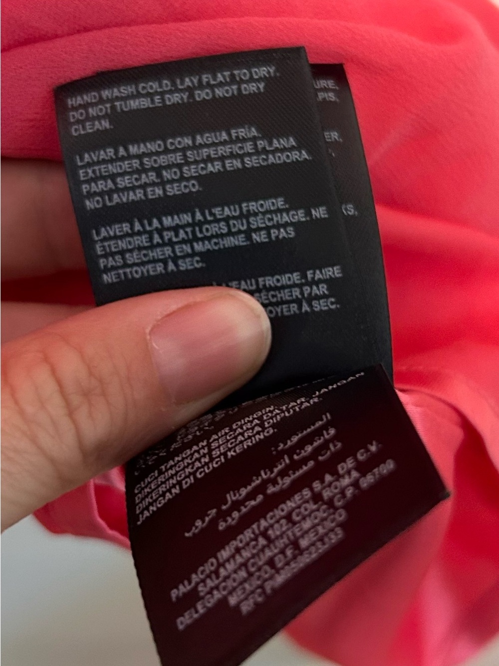 Bebe Coral Pink Pleated Halter Dress XS Fit & Flare Cocktail Party Mini - Picture 9 of 10